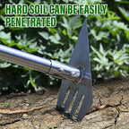 BARAYSTUS 4-in-1 Garden Hoe Tool and Weeder, 56 Inch Ergonomic Long Handle Cultivator with Sharp Stainless Steel Blade, Heavy Duty Garden Hand Tiller for Weeding, Digging, Loosening Soil,Removing Moss