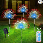 Slyuexu Solar Garden Lights Outdoor, 4 Pack Total 480 LED Solar Firework Lights Decorative 4th of July Decoration, Outdoor Waterproof Lights for Outside Yard Garden Pathway Decor