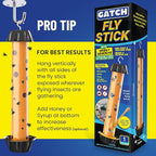 GATCH Fruit Fly Trap (3 Pack), Fly Stick for Mosquitoes, Sticky Trap for Flies Gnats Wasp Flying Insects, Bug Catcher, Indoor or Outdoor Use, Ready to Use Home