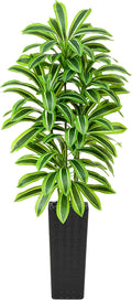 Artificial Dracaena Tree：7FT Faux Silk Tropical Yucca Floor Trees Realistic Fake Green Plant with Natural Wood Trunk & Lifelike Leaves for Home Office Decor Indoor & Outdoor (7FT,1-Pack,Black)