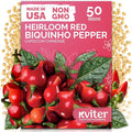 KVITER 50 Pimenta Biquinho, Sweety Drop Peppers Seeds (Capsicum Chinense) – Chupetinho, Pimenta de Bico, Little Red Tear Drop Peppers – Heirloom Red Pepper Vegetable Seeds for Outdoor & Indoor Garden