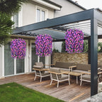 Artificial Flowers Baskets for Outdoor Decoration, Fake Hanging Plants Silk Dark Purple Fuchsia Daisy Mums Trailing Vines in Planter Realistic UV Resistant for Balcony Porch Decor