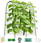 Cucumber Trellis for Raised Bed 32" L x 48" H, U-Shape Garden Trellis for Climbing Plants Outdoor, Metal Arch Trellis for Vegetables, Plant Support for Tomato Pea Zucchini Grape Flowers