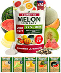 HOME GROWN Melon Seeds 5 Variety Mix 115+ Heirloom Non-GMO, High Germination, Watermelon Sugar Baby, Cantaloupe, Honeydew, Sweet & Juicy Summer Fruit, Indoor Outdoor Garden (Cucumis melo/Citrullus)