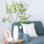 CEWOR Artificial Plants 2PCS 43.3 Inch Green Nandina Tall Plants for Wedding Shop Garden Office Home Décor Greenery Stems Fake Branches for Vase Indoor