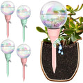 NiHome 4PCS 16OZ Adjustable Flow Control Plant Self-Watering Drippers, Long-Lasting Automatic Watering Globes for Indoor Outdoor Plants, Tulip Shape Design for Small to Medium Pots (2 Pink + 2 Green)