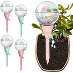 NiHome 4PCS 16OZ Adjustable Flow Control Plant Self-Watering Drippers, Long-Lasting Automatic Watering Globes for Indoor Outdoor Plants, Tulip Shape Design for Small to Medium Pots (2 Pink + 2 Green)