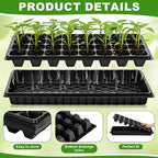Vesici 32 Pack Seed Starter Trays, 32 Cell Seedling Trays with 1020 Flat Tray, Deep Plug Nursery Plant Pots for Germination, Water Collection, Indoor Outdoor Seed Starting & Transplanting