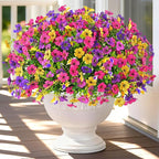 BLEUM CADE Artificial Flowers for Outdoors, 38 Bundles Faux Plants Outdoor Artificial Flowers for Decoration, UV Resistant Fake Flowers Artificial Plants & Flowers for Outdoors Garden Decor