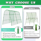 codree Cucumber Trellis for Raised Bed, 63 x 63 Inch U-Shape Garden Trellis for Climbing Plants Outdoor, Metal Arch Trellis with Climbing Net Clips for Growing Vine Vegetable, Tomato, Bean, Zucchini