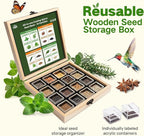 LUSH&DEW Culinary Herbs Kitchen Garden Seed Bank, Gardening Gifts for Women Men, 16 Varieties Non-GMO Heirloom Seeds for Planting Herb in Raised Garden Beds Windowsill, Survival Kit for Cooking Spices