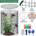10 Pack Wire Plant Protector with Cover, 16"x12" Detachable Metal Plant Protectors Mesh, Garden Plant Protectors for Shrubs Flowers Vegetables to Keep Rabbit & Chicken Animals Out