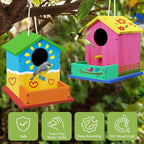 LotFancy Bird House Kit, 2 Pack, DIY Wooden Birdhouse Kits, Arts and Crafts Painting Kit for Kids, Build and Paint, Including Paints & Brushes