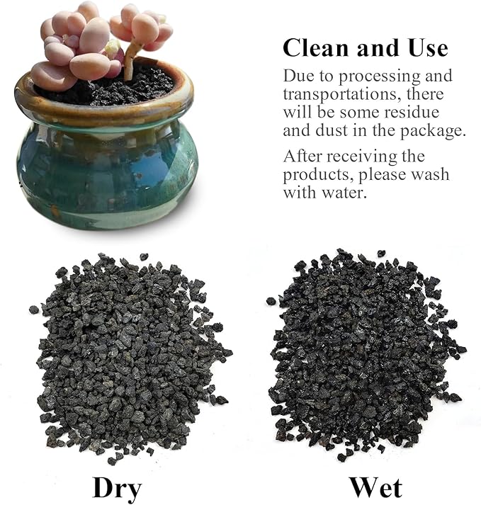 FANTIAN 5 lbs Small Black Lava Rocks for Plants,1/4 Inch Crush Volcanic Rock Pumice Soil Additive for Succulent Aquarium Cactus Bonsai Fire Pits and Garden Landscaping