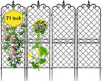 Amagabeli Garden Home 4 Pack Trellis for Climbing Plants Outdoor 71”x20” Heavy Duty Rustproof Wall Metal Decoration Large Trellis for Potted Plants Support Trellis for Roses Vegetable Black