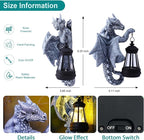 Goodeco Dragon Tree Hugger Solar Lantern Garden Statue - 9.3 Inch Resin Dragon Decor for Outdoor, Perfect Garden Gift & Yard Decor