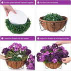 INSPRING Geraniums Artificial Flowers Hanging Basket for Outdoors Outside Spring Decoration, 8 Bundles Silk Flowers Fake Plants Look Real UV Resistant for Porch Home Patio Balcony Yard, Double Purple