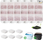6 Pack Dog Water Fountain Filters, Filter Replacement for HOLAPAW 2.1Gal/8L Dog Water Bowl Dispenser, 6 Filters + 6 Sponges