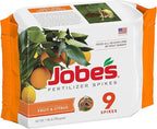 Jobe’s Garden Fertilizer Spikes, Easy Plant Care Slow Release Fertilizer for Fruit and Citrus Plants and Trees, 9 Count
