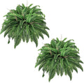 42” Artificial Boston Fern Bush Plant, 2 Faux Ferns for Outdoors Large, Fake Ferns Realistic Artificial Plants with 65 Fronds for Garden Porch Patio Home Office Living Room Decor Green