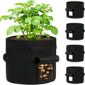 30 Gallon Potato Grow Bags 4-Pack with Dual Harvest Windows & Reinforced Handles, Non-Woven Fabric Planter for Potatoes, Tomatoes, Vegetables