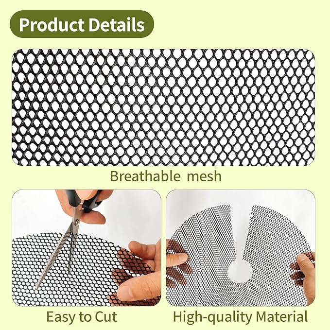 TINSKY 4 Pcs 15.7 Inch Plant Pot Grids-Cuttable Plant Pot Soil Covers Protectors from Animals-Indoor Plant Pot Soil Guard for Outdoor Garden Plant Protection