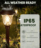 BEAU JARDIN 8 Pack Solar Pathway Lights Outdoor Solar Powered Waterproof Glass Christmas Gift High Lumen for Garden Landscape Path Yard Walkway Driveway White Color Changing Bronze