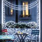 Extra-Long 144FT Solar String Lights Outdoor, 2 Pack 400LED Solar Fairy Lights for Outside Waterproof, Silver Wire 8 Lighting Modes Solar Twinkle Lights for Tree Garden Party Xmas Decor (Cool White)