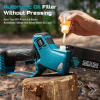 SEESII Brushless Mini Chainsaw 6 Inch, Handheld Saw with 2 * 2000 mAh Batteries, Cordless Chainsaw with Automatic Oiler, Compatible with Makita 18V Battery, Electric Saw for Tree Limb Branch Cutter