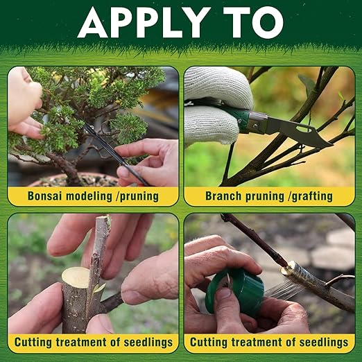 Tree Wound Sealer, Tree Pruning Sealer, Grafting, Pruning, and Wound Care for Damaged Trees, Used for Natural Wound Repair of Bonsai, Fruit Trees, Roses, and Bonsai, Waterproof Protection