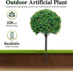 PATIO CHOICE Artificial Topiary Boxwood Ball Trees Set of 2 30" Fake Outdoor Plants Realistic Olive Tree Fake Bushes Lifelike Shrubs Decorations for Outdoor Indoor Front Porch Garden