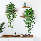 Artificial Hanging Plants with White Pots –2 Pack Fake Pothos Potted Plants Faux Ivy Vines 31.5‘’, Realistic Greenery Hanging Fakeplants Indoor for Home Decor, Bedroom, Bathroom, Office, Living Room