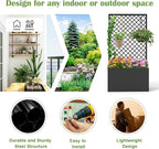 kinbor Planter with Trellis - Metal Planter Boxes Outdoor, Raised Garden Bed with Lattice Trellis for Climbing Plants, Black Flower Boxes Outdoor