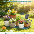 Biling 8W Pro Solar Irrigation System, Digital Programmable Automatic Drip Kit with 3000mAh Battery for Large Gardens, Supports 30+ Potted Plants, Greenhouses, Raised Beds
