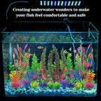 QUOZUO 25pcs Colorful Aquarium Artificial Plastic Plants Decoration, Grass Aquarium Decor Set, Fish Tank Decorations Hides Accessories