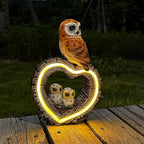 Solar Garden Owl Statue with Love Heart Light, Gifts for Women Mom Grandma, Outdoor Decor for Yard Art Lawn Ornaments Porch Patio Balcony