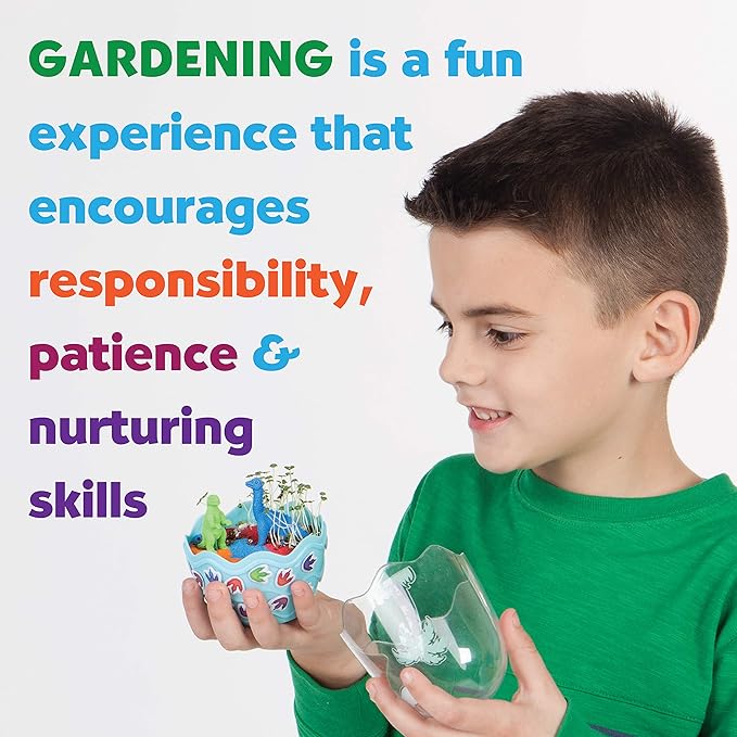 Creativity for Kids Mini Garden Dinosaur: Terrarium Kit for Kids - Dinosaur Crafts for Boys, Dinosaur Toy and Science Kit for Kids, Easter Basket Stuffers (Ages 6+)