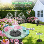 Jutai Detachable Floating Solar Fountain Kit -No Battery, DIY 3.5W Glass Solar Panel Water Pump Works in Shadow for Bird Bath, Water Feature,Garden, Outdoor-7 Nozzles,9.8ft Power Cord
