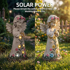 Rempry Solar Garden Angel Statue Decor for Yard Lawn Patio Outdoor, Unique Thanksgiving Anniversary Housewarming Decoration Gifts for Mom Grandma Women