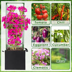 ANPHSIN 3 Sets Tomato Cages with 10 Gallon Grow Bags - 47'' Stable Plant Support Trellis Kit, Square Cages with Planter Pots for Garden Flowers Vegetables Cucumber Vertical Climbing Plants Vines