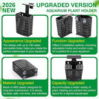 2026 Latest Upgraded Aquarium Plant Holder Adjustable Height with Extendable Hook and Suction Cup for Fish Tank Aquaponic Plant Cultivation and Aquascape Accessories Decorations (4 Pack)
