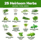 HOME GROWN 25 Herb Seeds for Planting 8,700+ Non-GMO Heirloom Seeds | Extra Large Variety Pack Herb Kit – Indoor Outdoor & Hydroponic | Culinary Seed Set | Grow Your Own Herbs | Gardening Gift