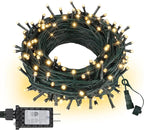 ASENEK Connectable Christmas String Lights 66FT 200 LED 8 Modes with Timer Decorative String Lights for Xmas Tree Patio Party Warm White