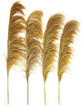 Gold Pampas Grass Decor Tall,Dried Pampas Grass for Vase, Natural Pompas Floral, Elegant Feather Flowers for Wedding Living Room Farmhouse Decorations (Natural Golden, 4pcs 43.3"(110cm))