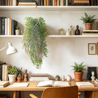 dallisten 4Pcs Fake Hanging Fern Plants for Outdoors, UV Resistant Artificial Ferns Greenery Vines Faux Trailing Plants for Indoor Wall Porch Wedding Boho Home Garden Decor(4PCS WhiteGreen Ferns)