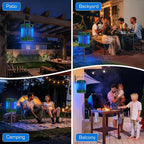 Solar Bug Zapper Outdoor, Waterproof Mosquito Zapper Type-C & Solar Powered, Auto On/Off, Cordless 4200V Electric Fly Zapper, 5000mAh Rechargeable Mosquito Trap Killer for Patio Backyard Camping