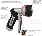 Eden PRO 94833 Metal Front Trigger 6-Pattern Turbo Nozzle, Heavy Duty Hose Sprayer for Garden, Plants, Lawns, Quick Connect Set Included