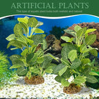 Silk Aquarium Plants (2-Pack) 9.8 Inch Artificial Plastic Fish Fish Habitat Decor, Small to Moderate Size Aquarium Decorations, Safe Green Plants for Freshwater Tanks