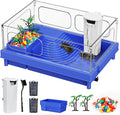 Turtle Tank Starter Kit with Filter, 10 Gallon Aquarium, Easy to Install & Clean, Basking, Feeding & Swimming Areas for Small Turtles