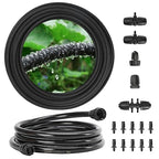 MIXC 80% Water Savings Drip Irrigation System Kit – 100ft 1/4" Soaker Hose & 10ft 1/2" Main Tubing with Connectors, Automatic Watering System for Large Vegetable Garden, Lawn, Raised Bed, Greenhouse